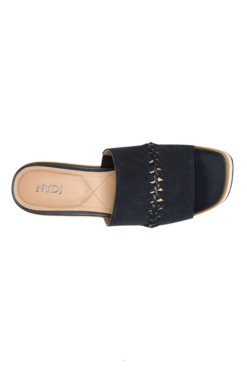 Navy Women's NYDJ Rory Wedge Sandals | NZ 482YXUHZK