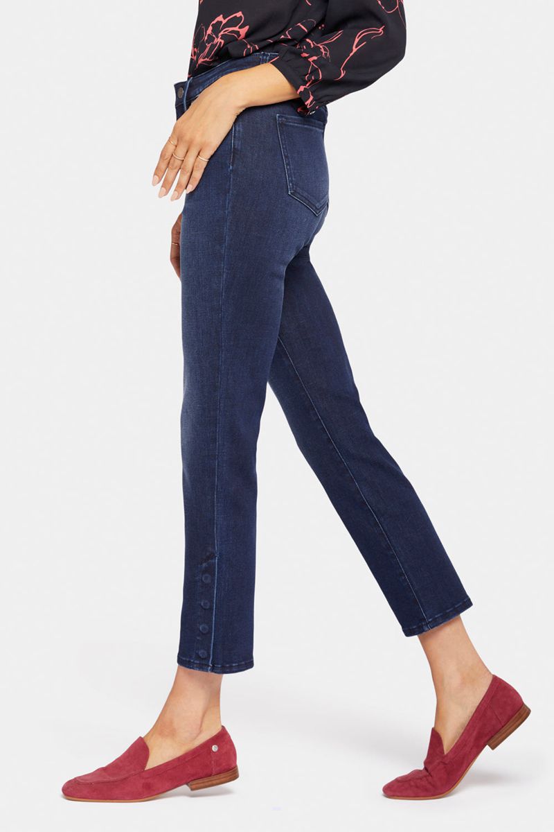 Navy Women's NYDJ Sheri Slim Ankle Jeans | NZ 098UPVNXB