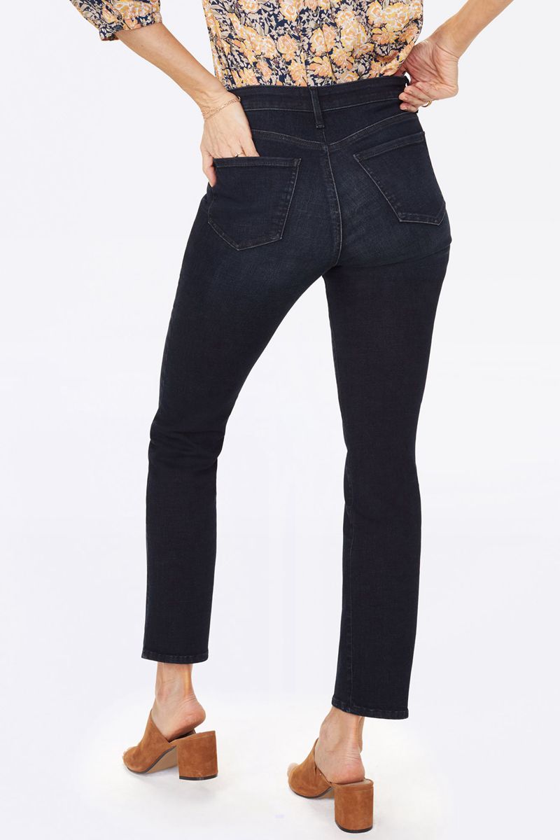 Navy Women's NYDJ Sheri Slim Jeans | NZ 168GUZXPQ