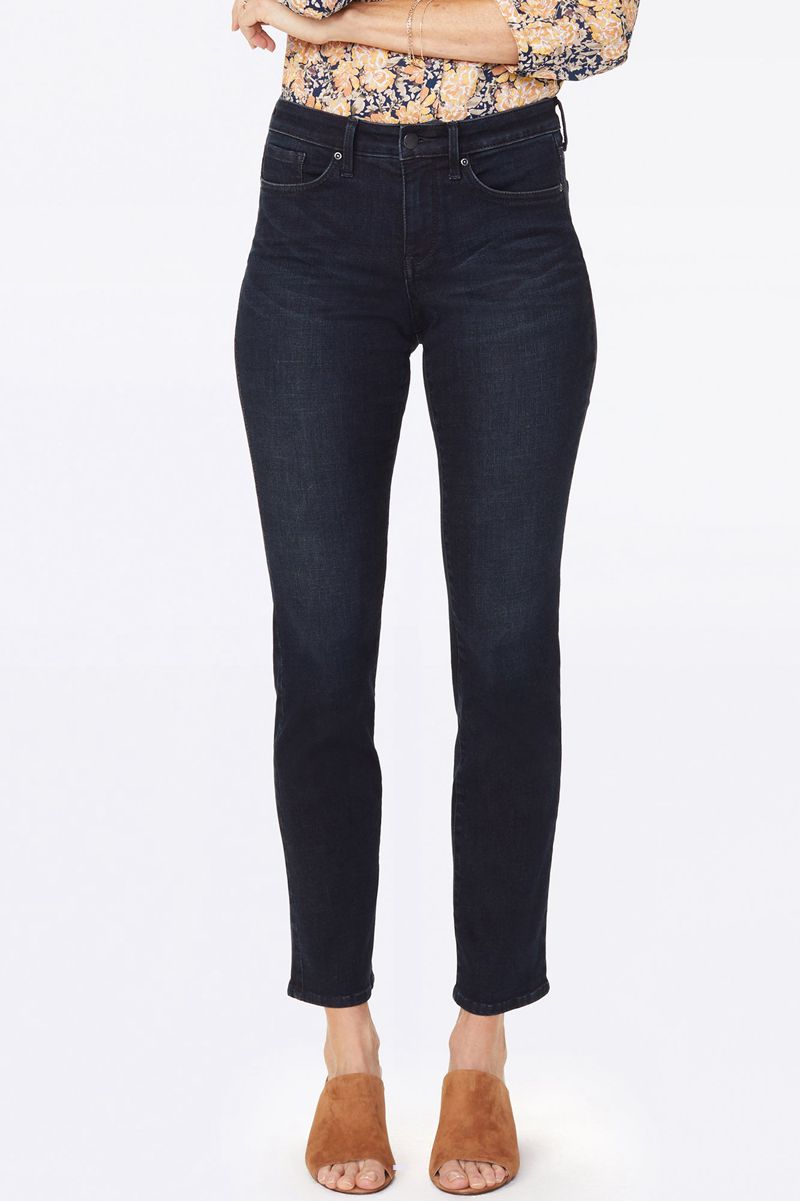 Navy Women's NYDJ Sheri Slim Jeans | NZ 168GUZXPQ