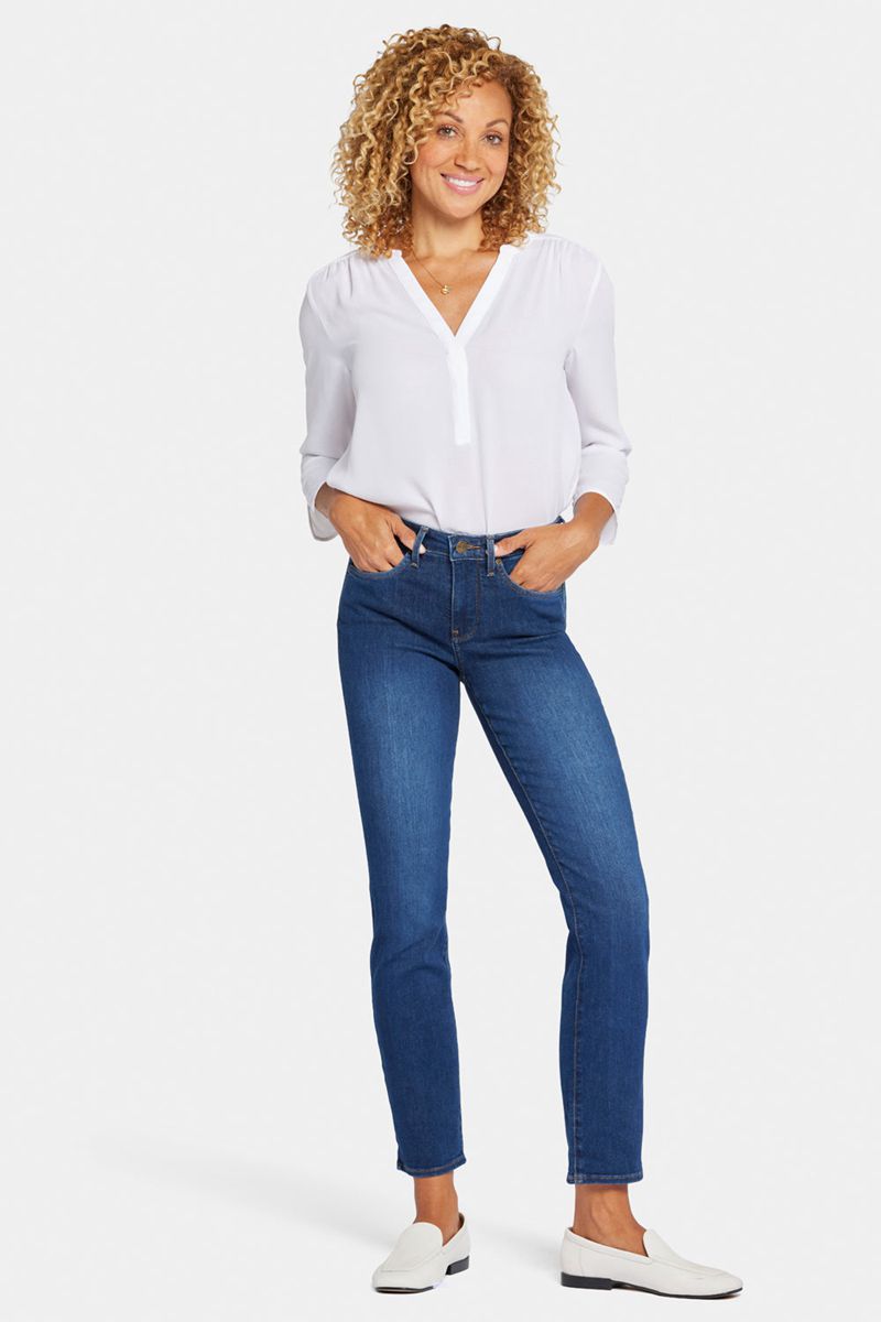 Navy Women's NYDJ Sheri Slim Jeans | NZ 392WQHBFE