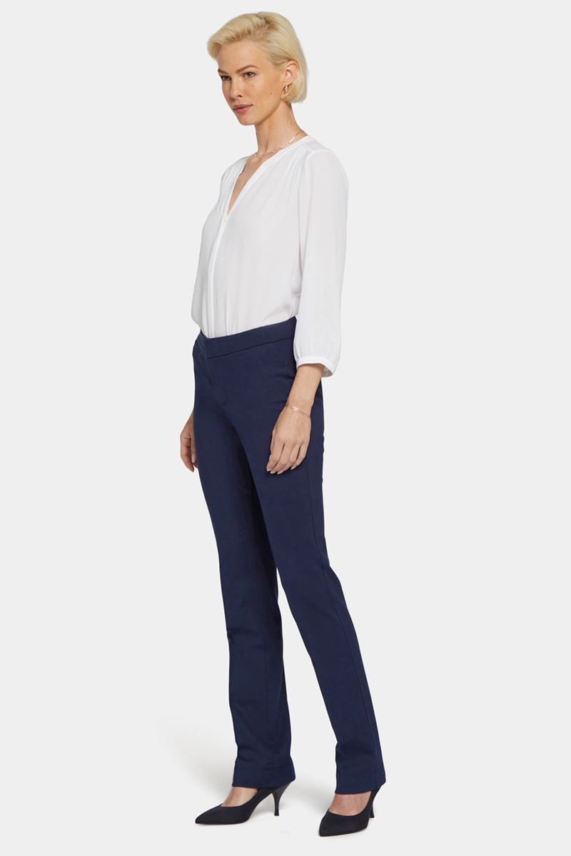 Navy Women's NYDJ Slim Trouser Pants | NZ 381HYAGWZ