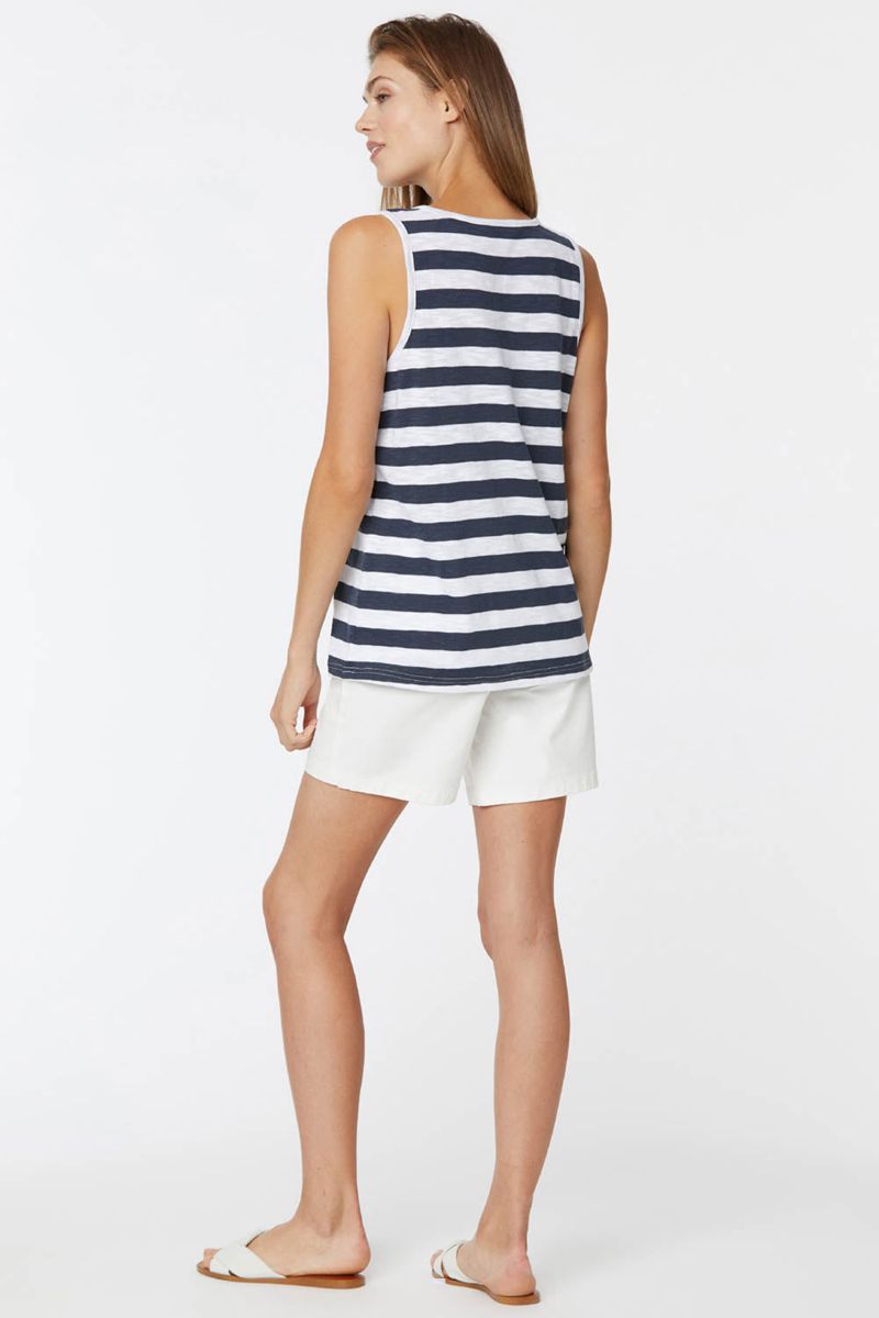 Navy Women's NYDJ Striped Tanks | NZ 895VDLEHG