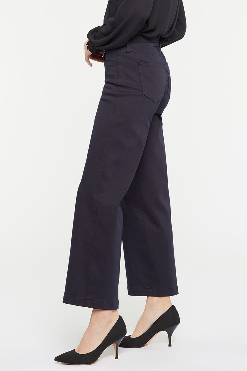 Navy Women's NYDJ Teresa Wide Leg Ankle Jeans | NZ 548XCPYOV