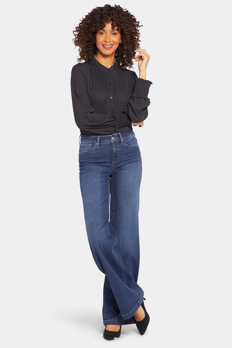 Navy Women's NYDJ Teresa Wide Leg Jeans | NZ 285ANSPHG