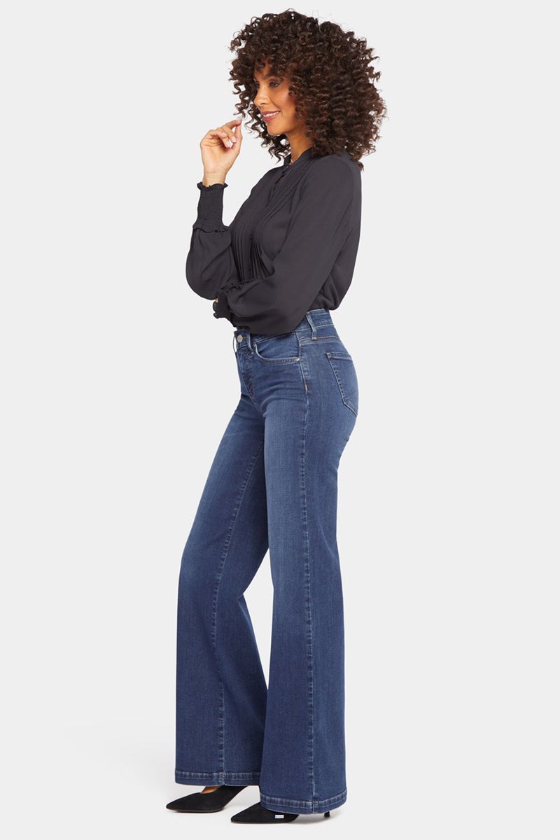 Navy Women's NYDJ Teresa Wide Leg Jeans | NZ 285ANSPHG