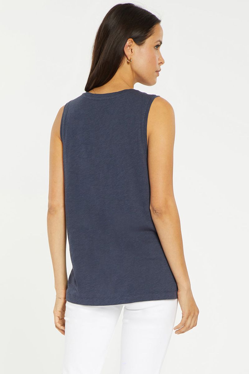 Navy Women's NYDJ V-Neck Pocket Tanks | NZ 179GLDRHT