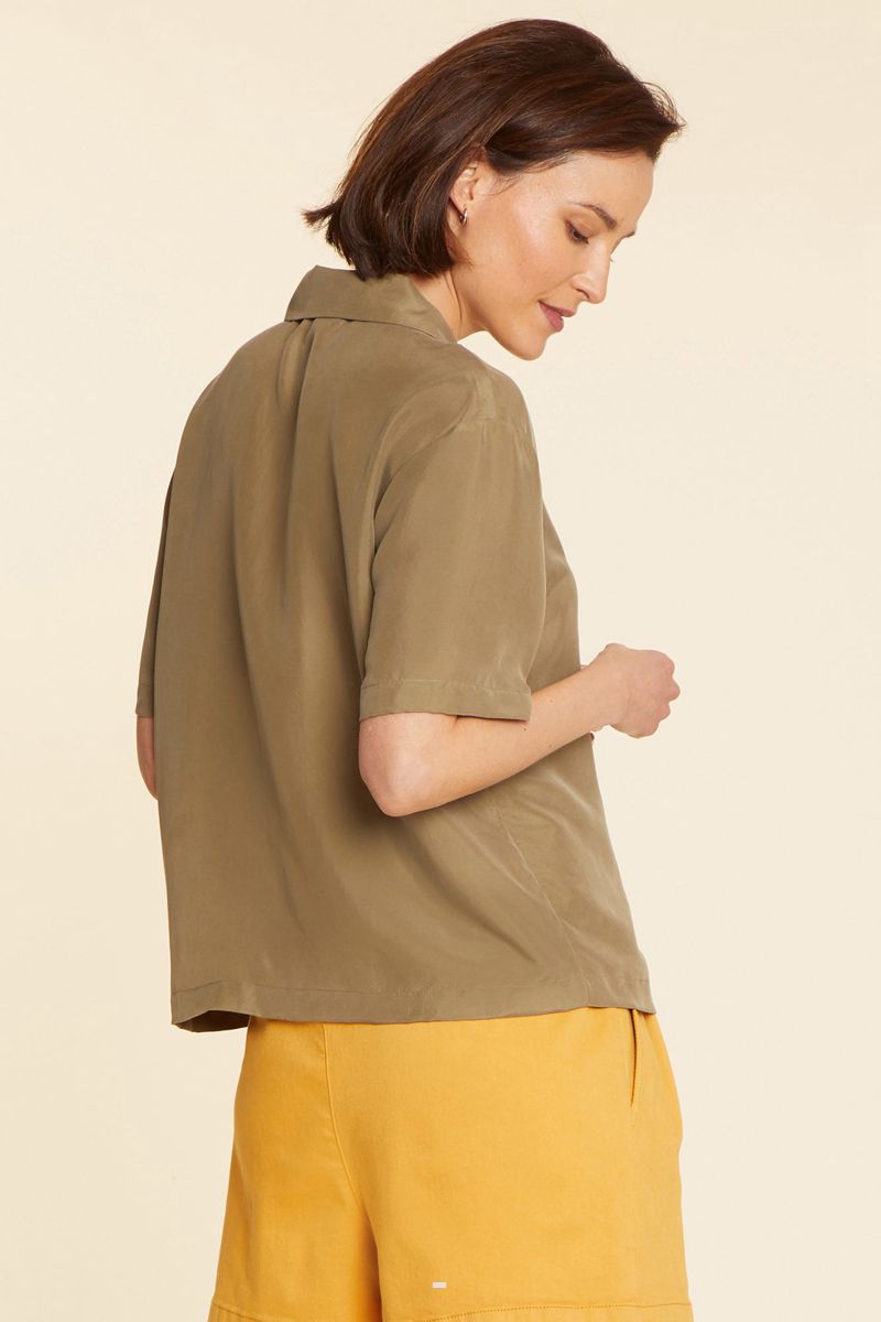 Olive Women's NYDJ Lillian Silk Shirts | NZ 265CNKPDL