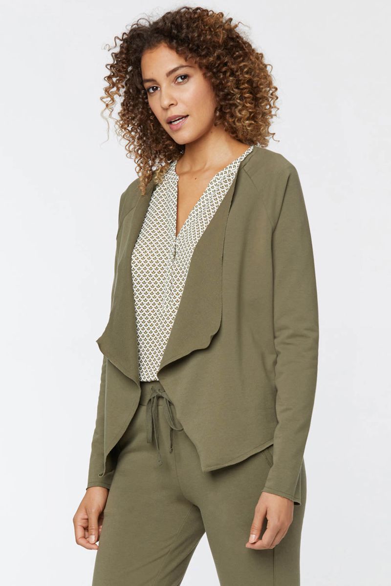 Olive Women's NYDJ Open Front Sweatshirt Jackets | NZ 573ZTICVU