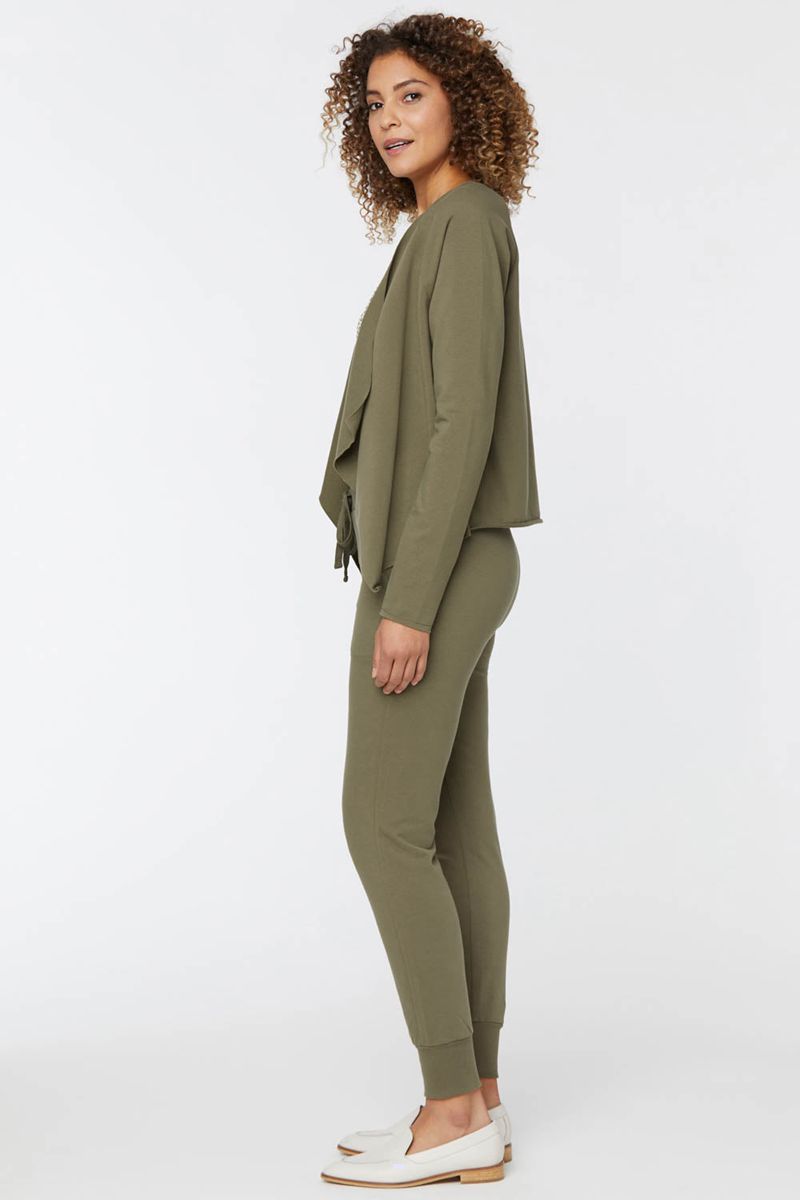 Olive Women's NYDJ Open Front Sweatshirt Jackets | NZ 573ZTICVU