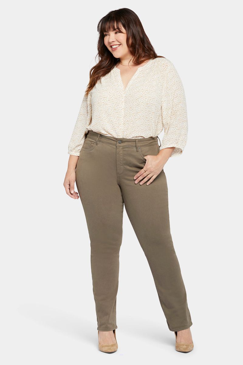 Olive Women's NYDJ Plus Marilyn Straight Jeans | NZ 359GHXTDF