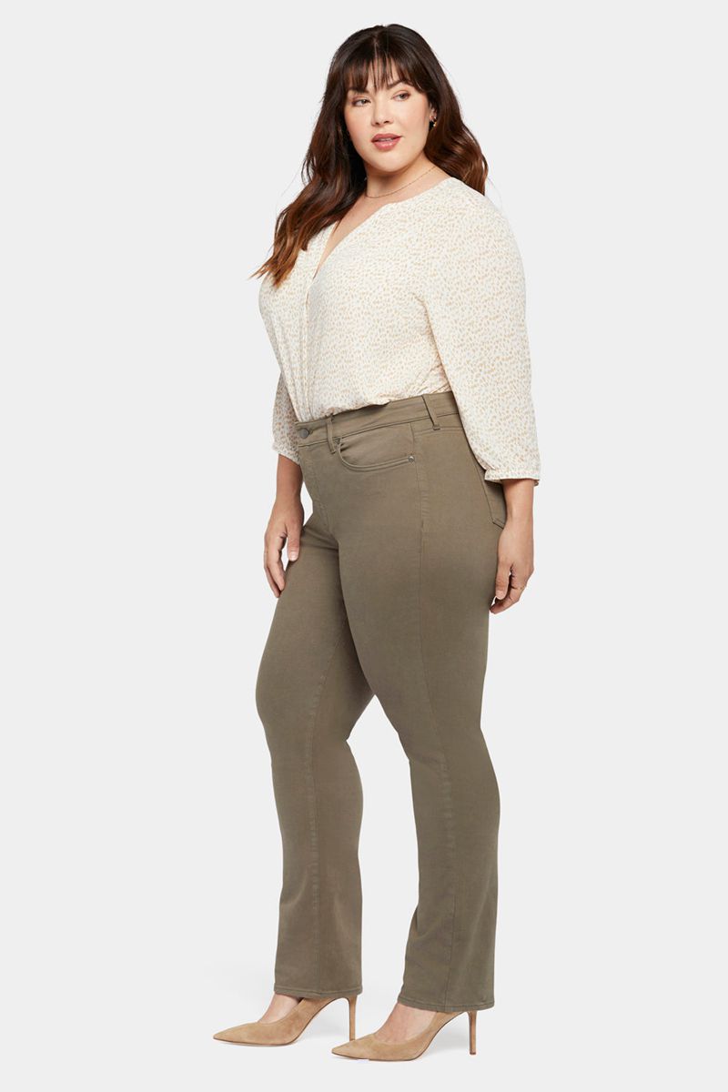 Olive Women's NYDJ Plus Marilyn Straight Jeans | NZ 359GHXTDF