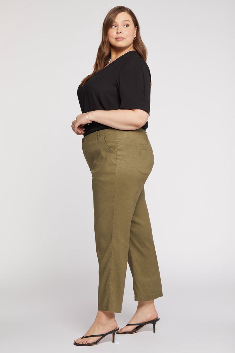 Olive Women's NYDJ Plus Marilyn Straight Ankle Pants | NZ 842HSPJIL