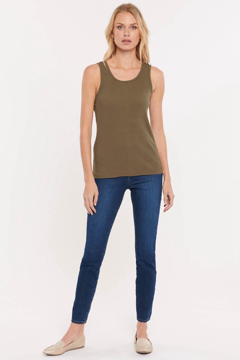 Olive Women's NYDJ Ribbed Tanks | NZ 831NIUFBR