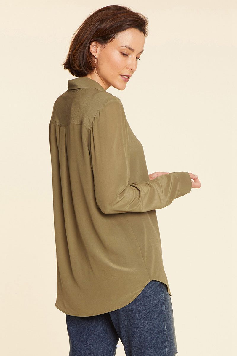 Olive Women's NYDJ Riley Silk Blouse | NZ 413AGSRVZ