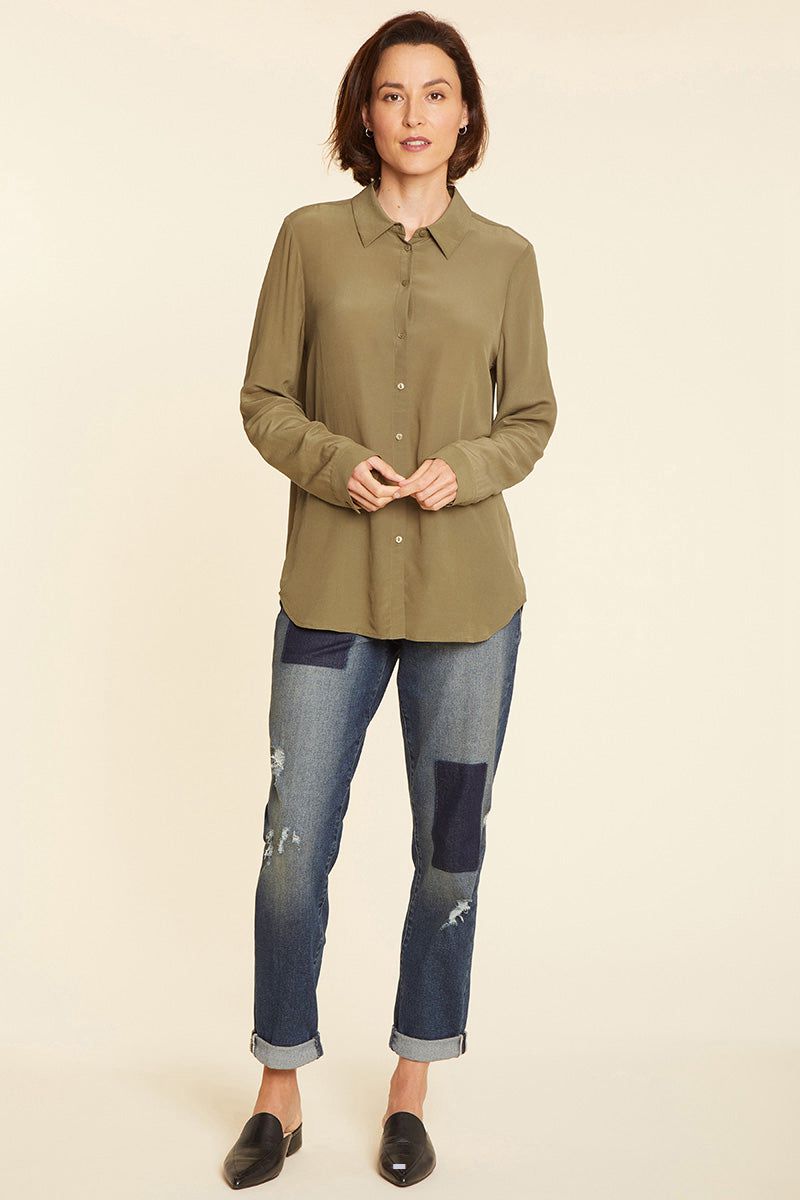 Olive Women's NYDJ Riley Silk Blouse | NZ 413AGSRVZ