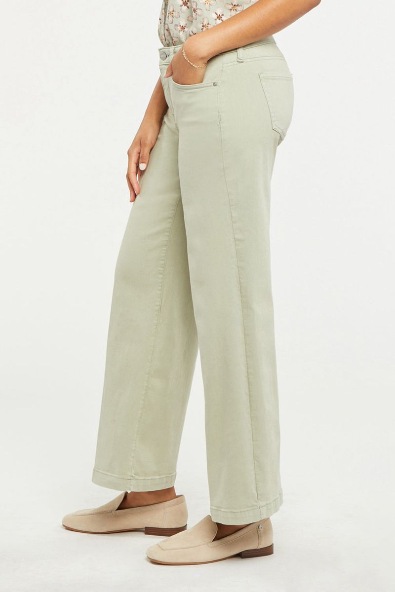 Olive Women's NYDJ Teresa Wide Leg Ankle Jeans | NZ 608RKPJTQ