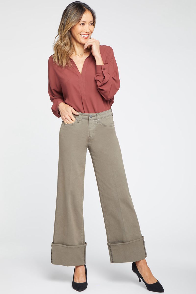 Olive Women's NYDJ Teresa Wide Leg Jeans | NZ 276NRJTZU