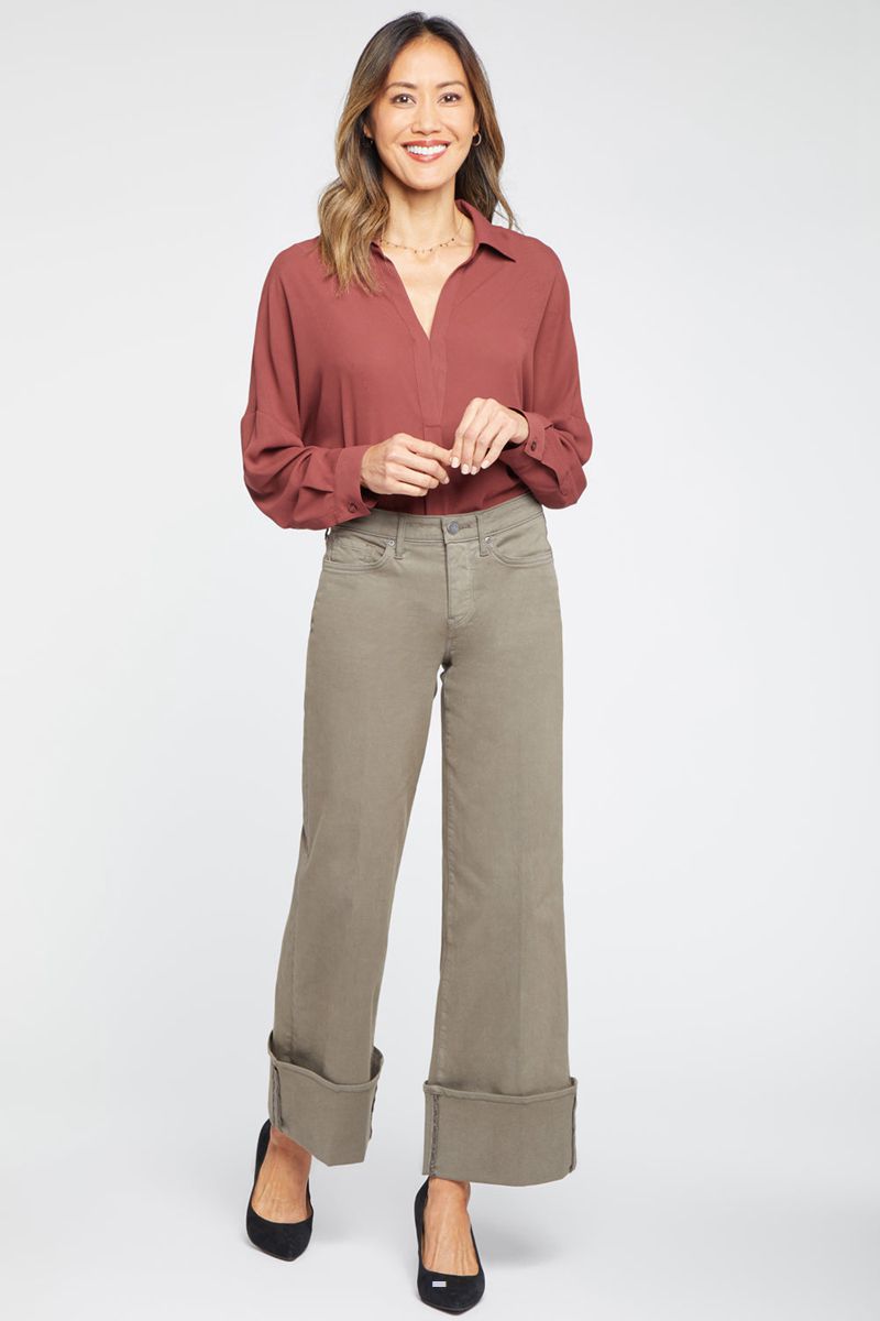 Olive Women's NYDJ Teresa Wide Leg Jeans | NZ 276NRJTZU