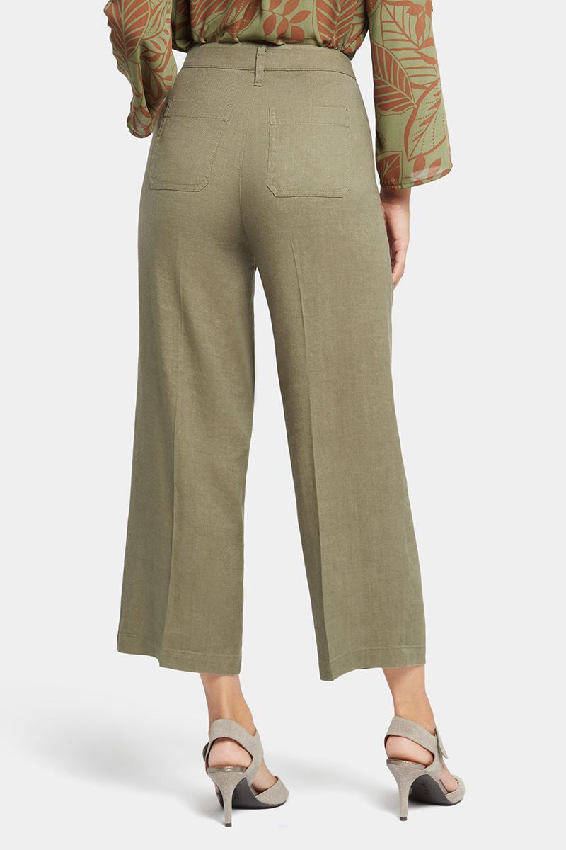 Olive Women's NYDJ Wide Leg Cargo Capri Pants | NZ 285WHJMQE