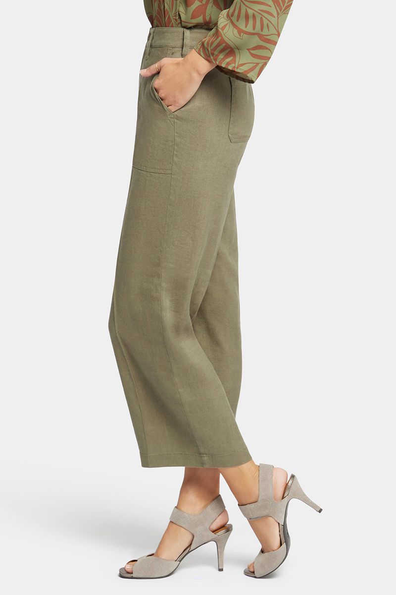 Olive Women's NYDJ Wide Leg Cargo Capri Pants | NZ 285WHJMQE