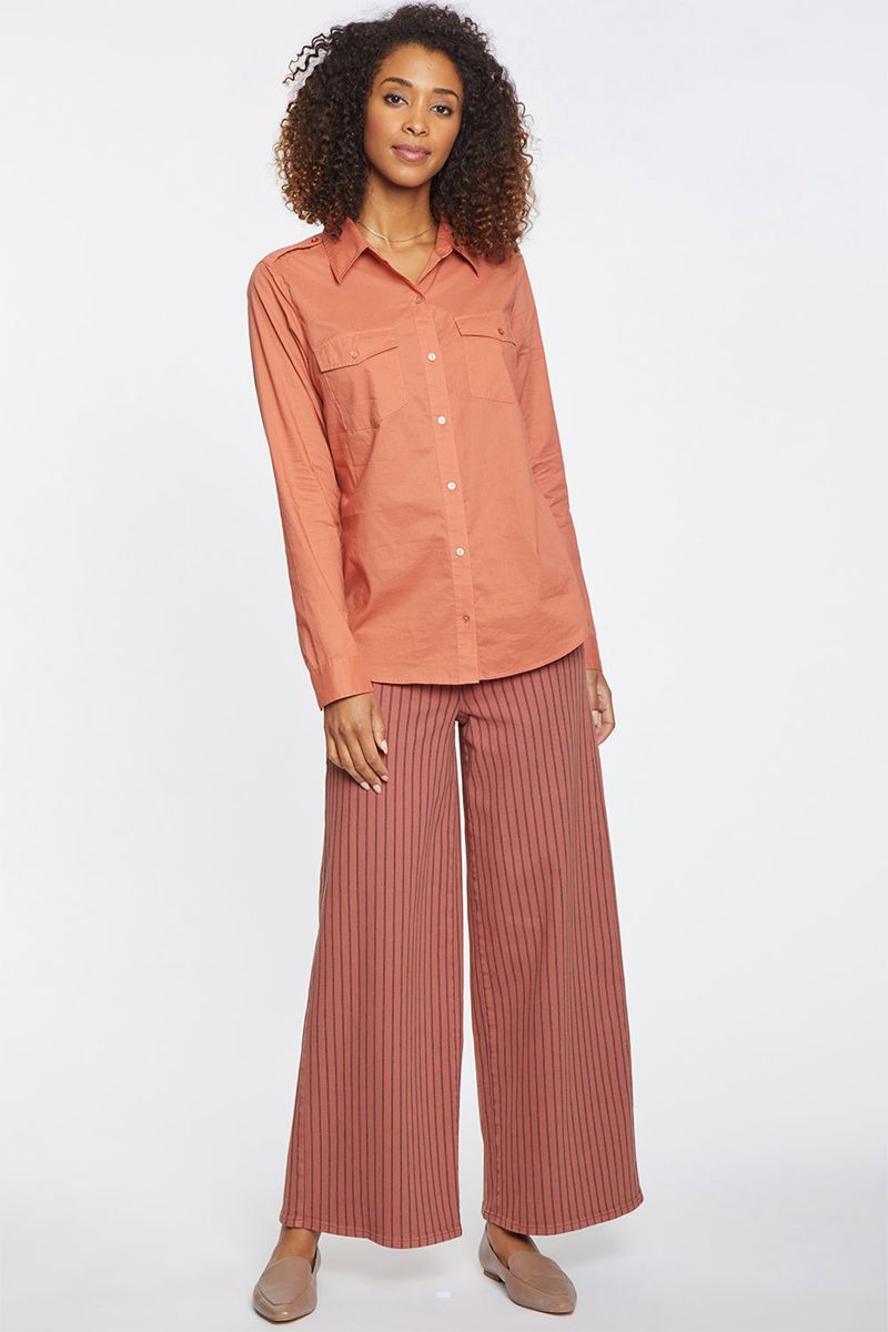 Orange Women's NYDJ Camila Shirts | NZ 358VQZSBG