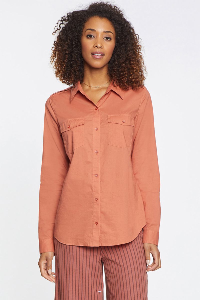 Orange Women\'s NYDJ Camila Shirts | NZ 358VQZSBG