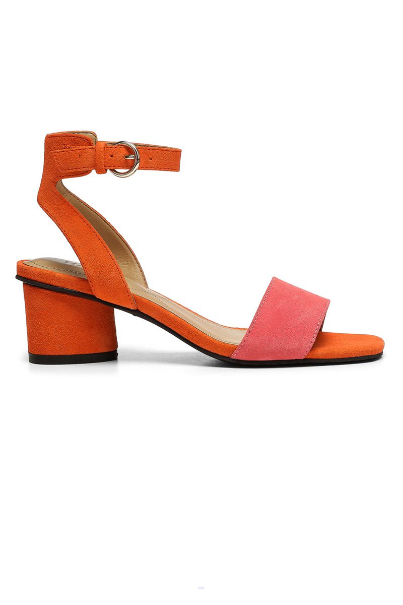 Orange Women's NYDJ Georgia Block Heel Sandals | NZ 423QWONXY