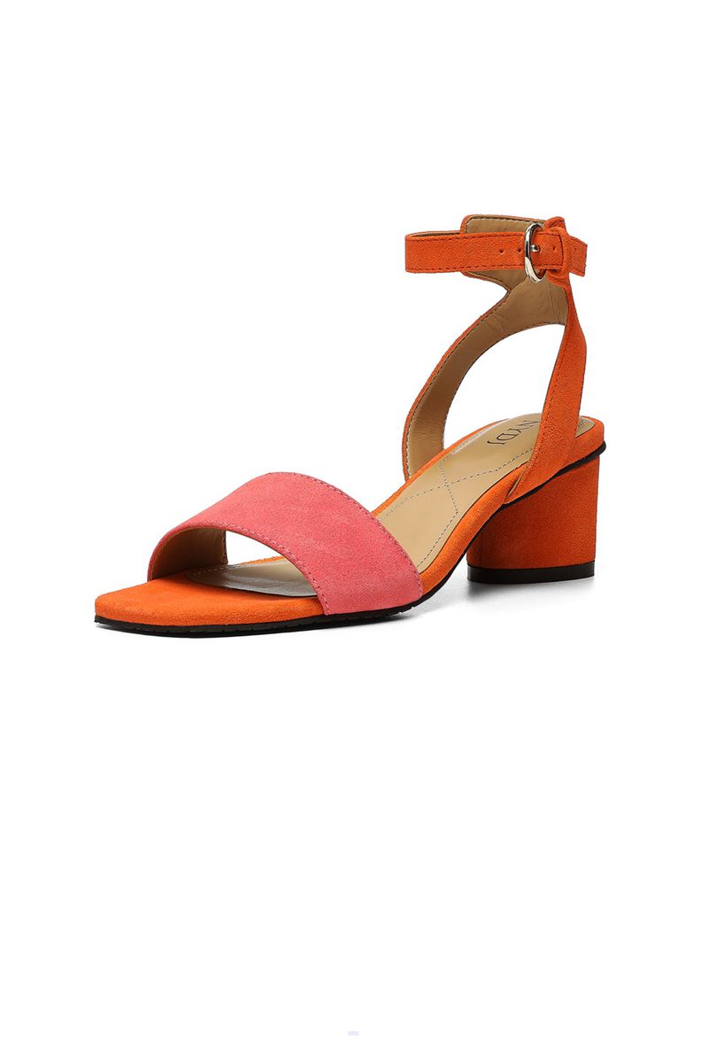 Orange Women's NYDJ Georgia Block Heel Sandals | NZ 423QWONXY