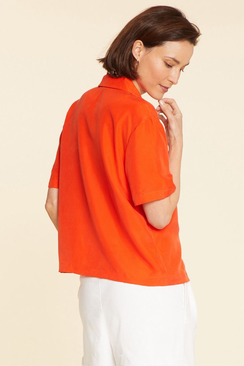 Orange Women's NYDJ Lillian Silk Shirts | NZ 178BZKQVT