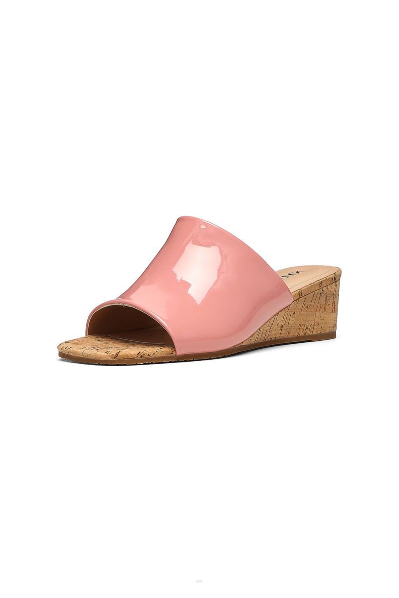 Pink Women's NYDJ Claudine Wedge Mule Sandals | NZ 768LXGICV