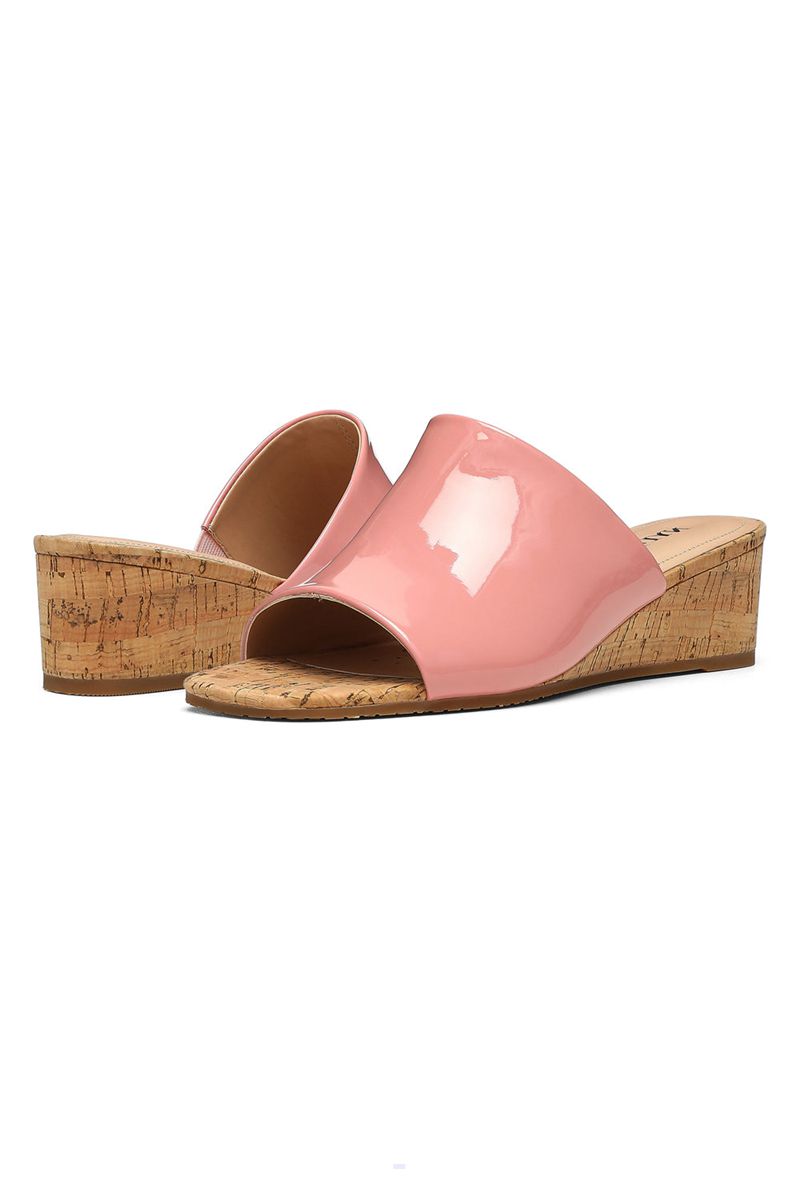 Pink Women's NYDJ Claudine Wedge Mule Sandals | NZ 768LXGICV