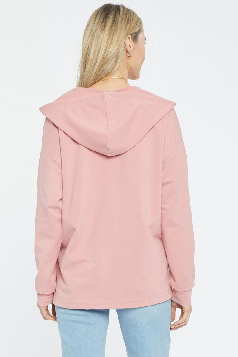 Pink Women's NYDJ Lace Trimmed Pullover Hoodie | NZ 625KXDPWS