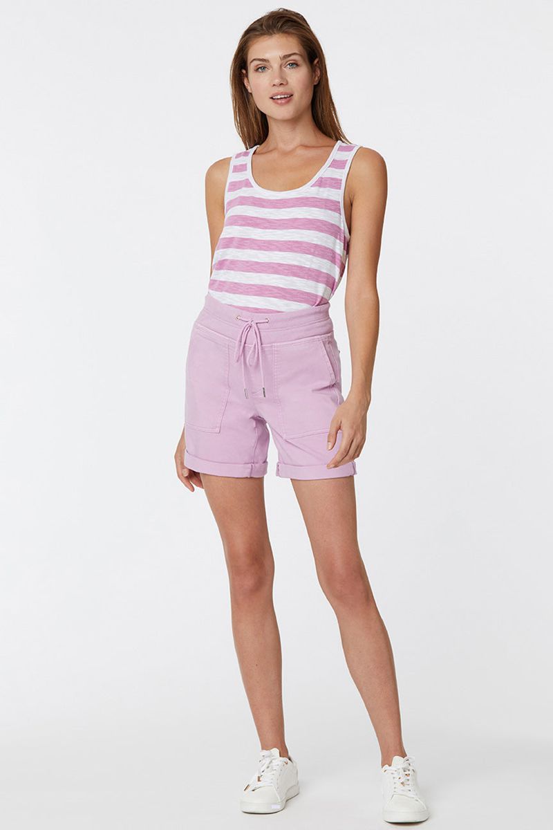 Pink Women's NYDJ Petite Drawstring Cargo Shorts | NZ 270VQXYLK