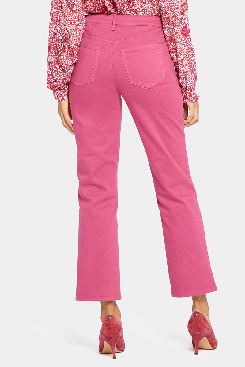 Pink Women's NYDJ Petite Relaxed Straight Ankle Jeans | NZ 804WBYDRQ