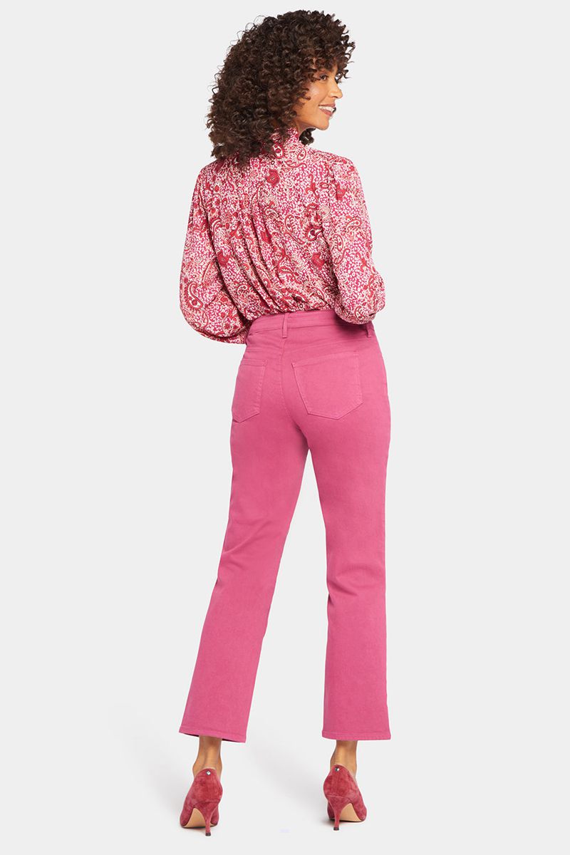 Pink Women's NYDJ Petite Relaxed Straight Ankle Jeans | NZ 804WBYDRQ