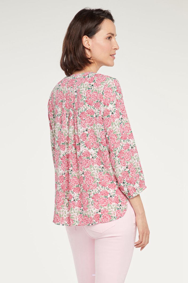 Pink Women's NYDJ Pintuck Blouse | NZ 041BUFNAY