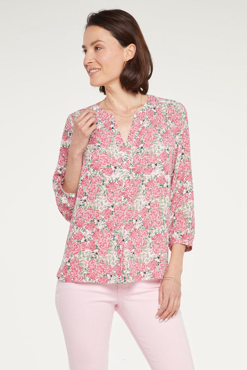 Pink Women\'s NYDJ Pintuck Blouse | NZ 041BUFNAY