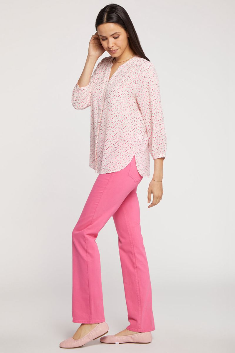 Pink Women's NYDJ Pintuck Blouse | NZ 067TLXZQV