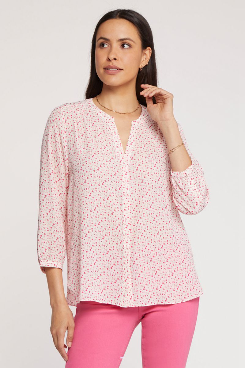 Pink Women's NYDJ Pintuck Blouse | NZ 067TLXZQV