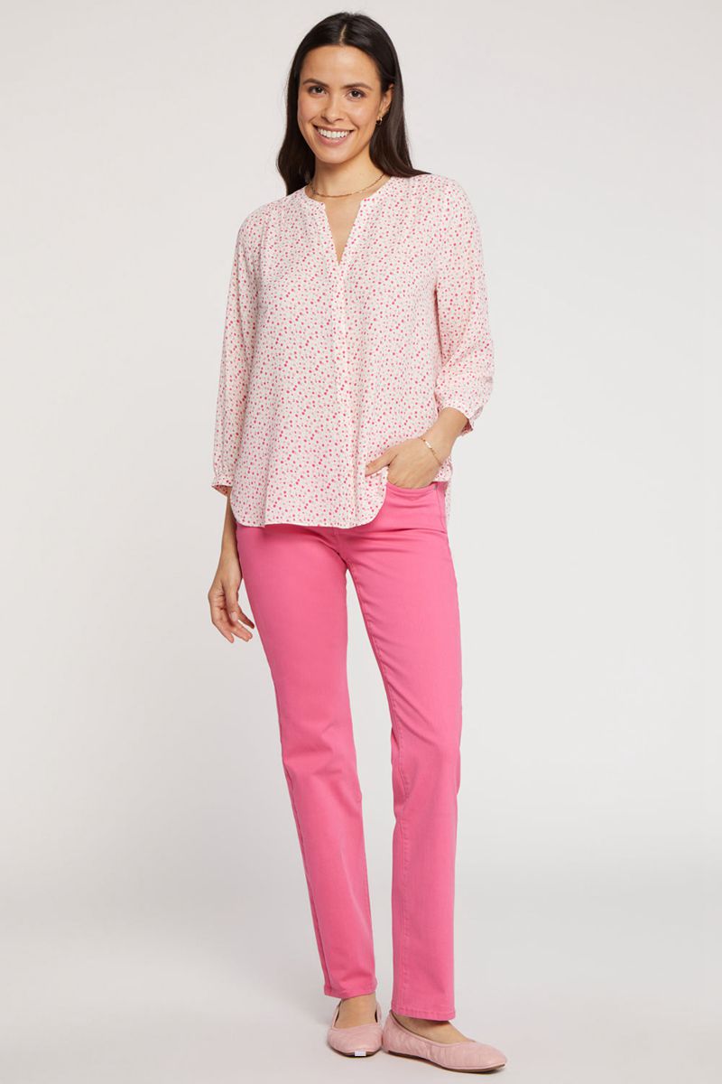 Pink Women's NYDJ Pintuck Blouse | NZ 067TLXZQV