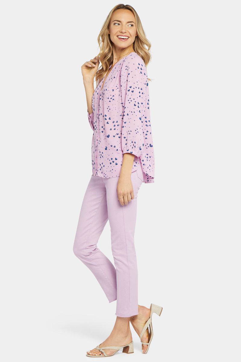 Pink Women's NYDJ Pintuck Blouse | NZ 458OVXEGP