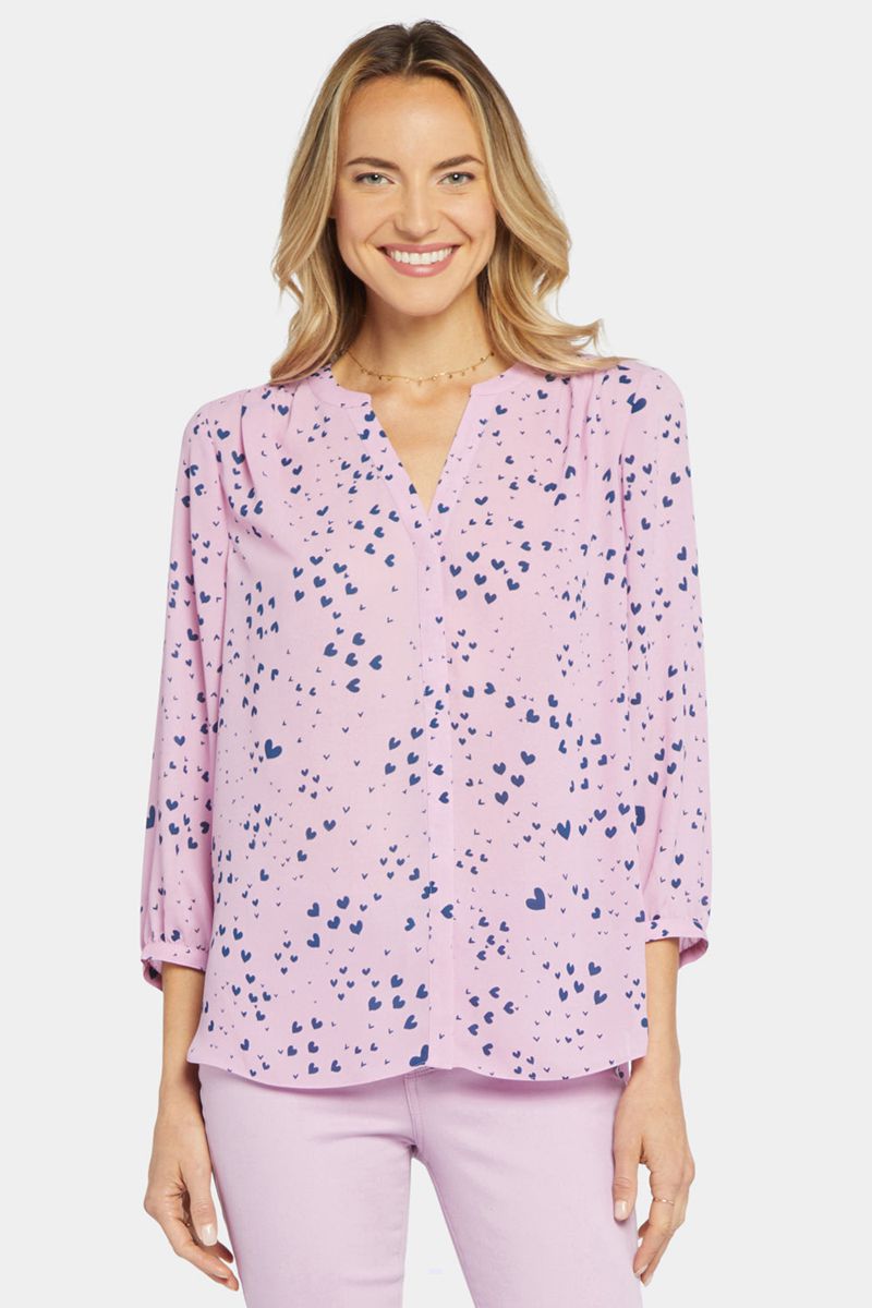 Pink Women's NYDJ Pintuck Blouse | NZ 458OVXEGP