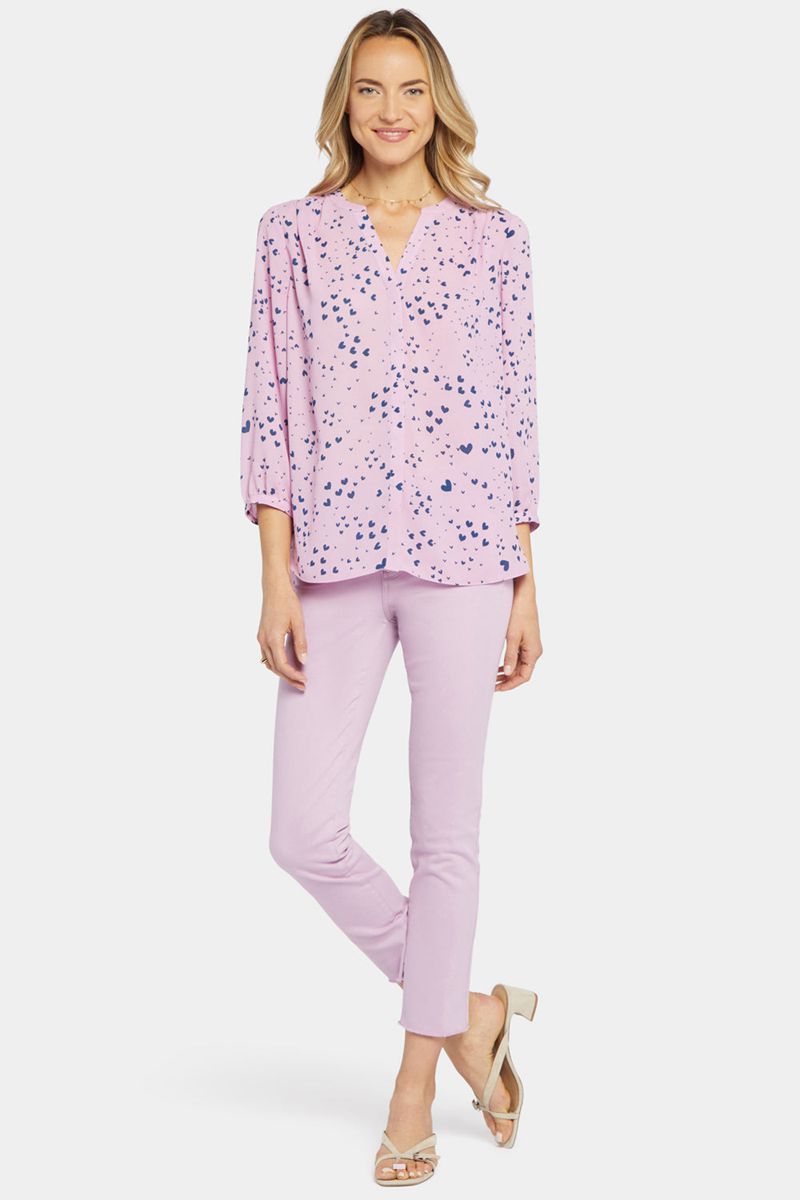 Pink Women's NYDJ Pintuck Blouse | NZ 458OVXEGP