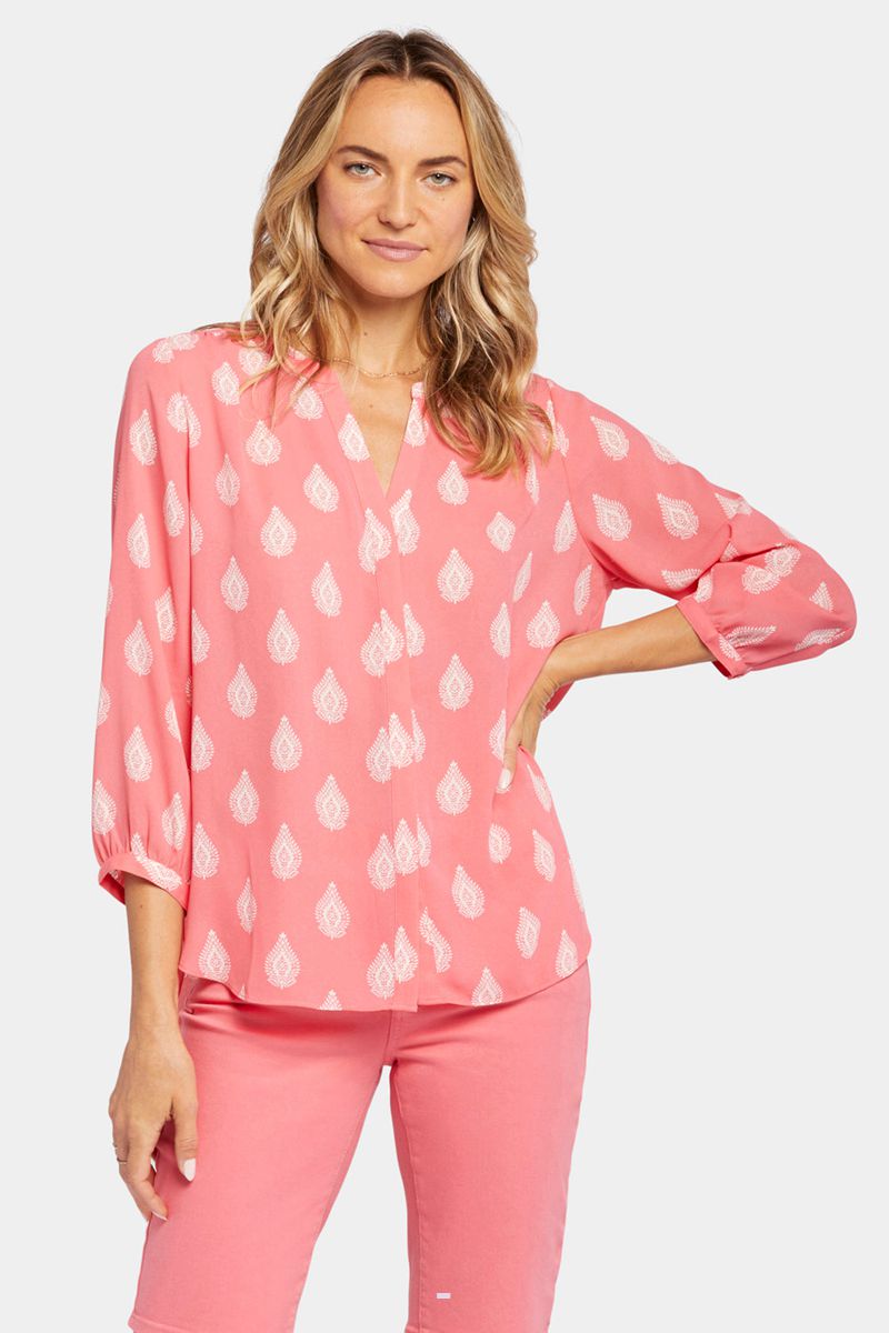 Pink Women's NYDJ Pintuck Blouse | NZ 519XPNMSJ