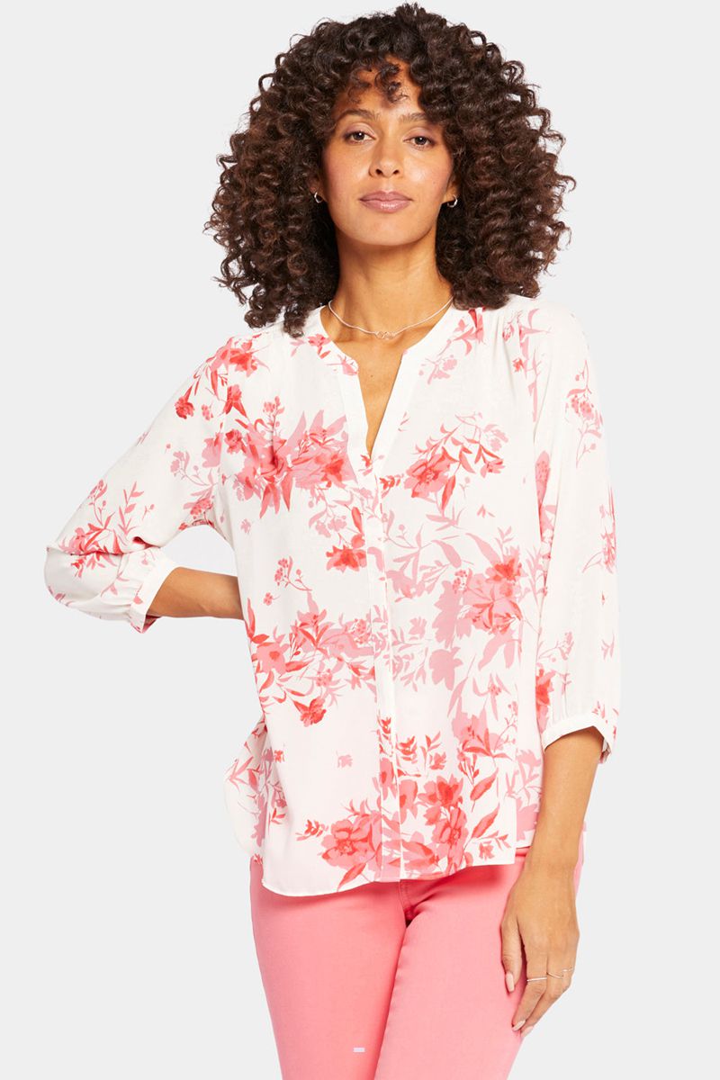 Pink Women's NYDJ Pintuck Blouse | NZ 651UWDIAG