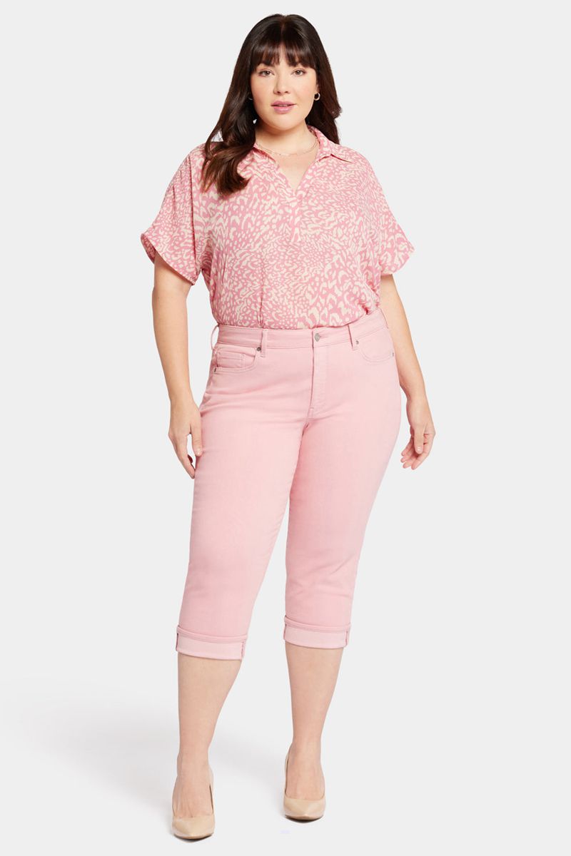 Pink Women's NYDJ Plus Marilyn Straight Crop Jeans | NZ 049QIMPVW