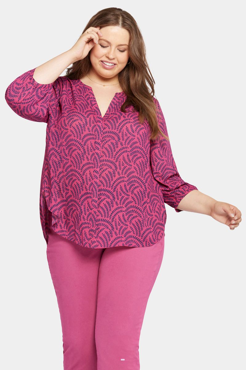 Pink Women's NYDJ Plus Pintuck Blouse | NZ 830LTUAOW