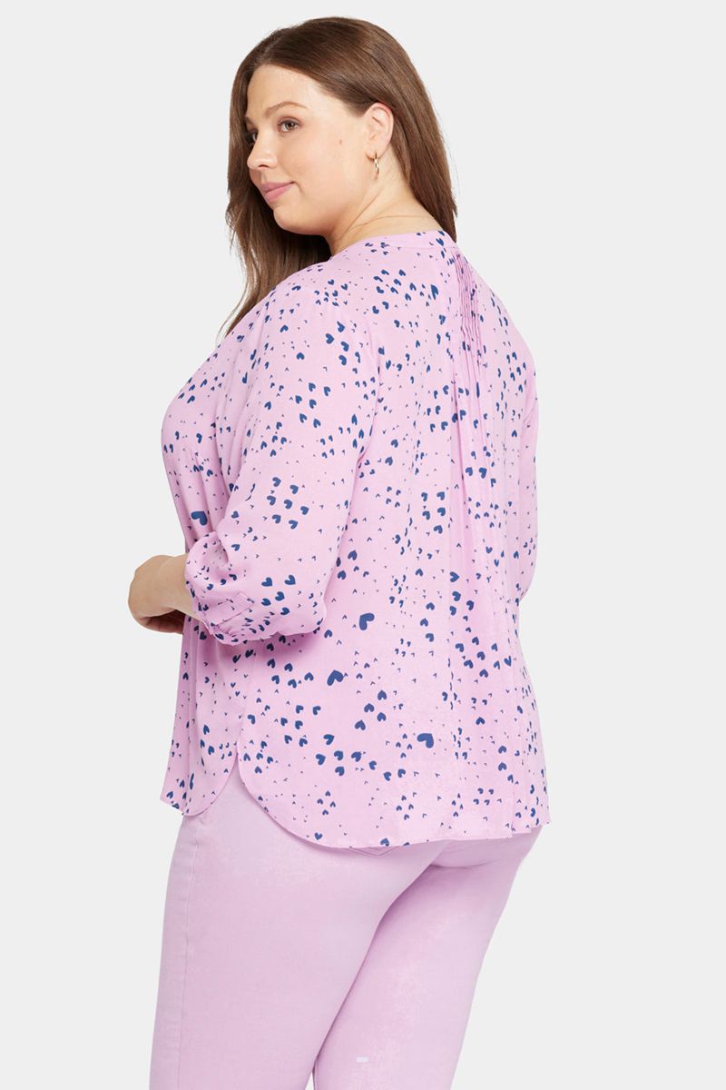 Pink Women's NYDJ Plus Pintuck Blouse | NZ 937YIREFK