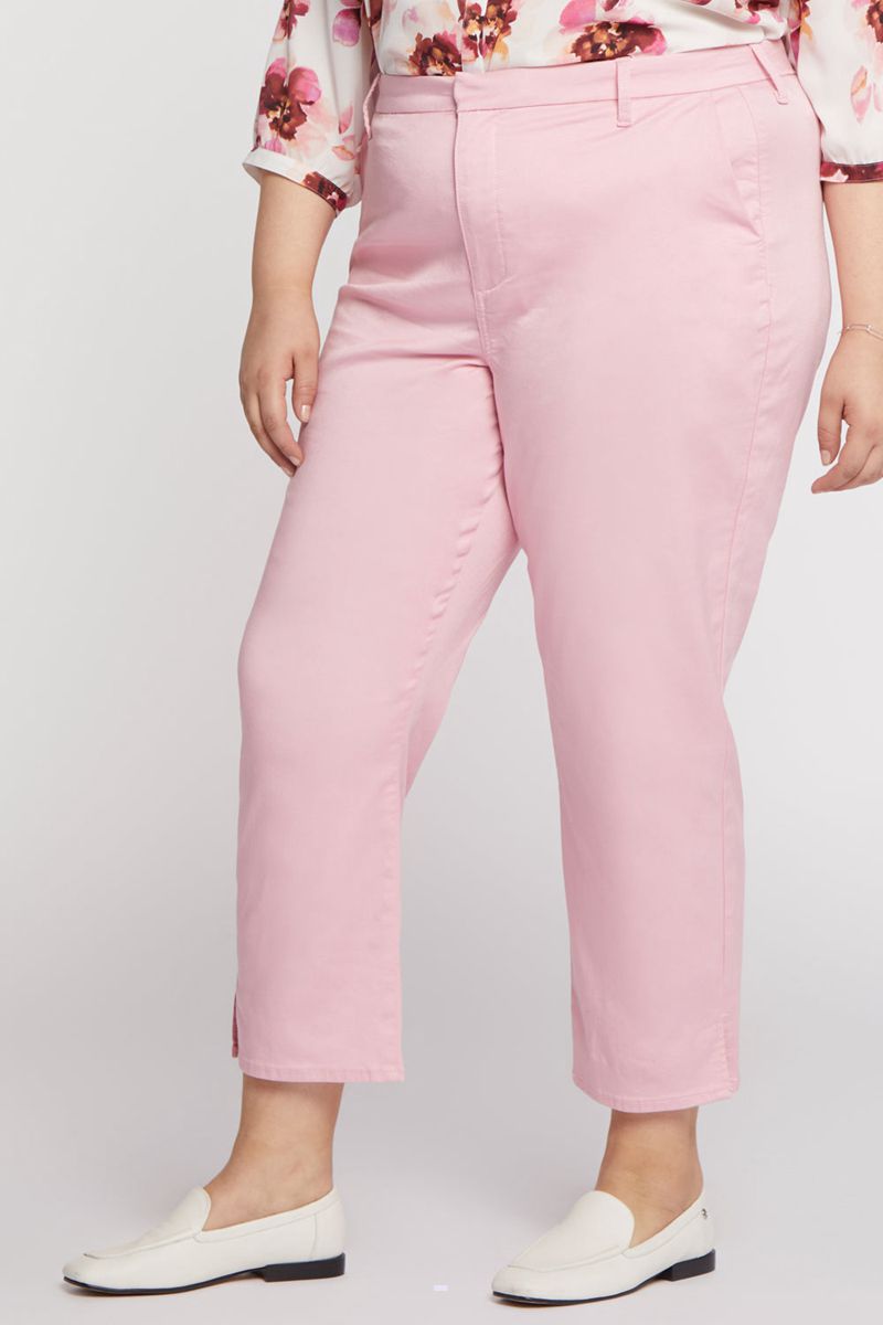 Pink Women's NYDJ Plus Relaxed Ankle Trouser Pants | NZ 794JTFVAQ